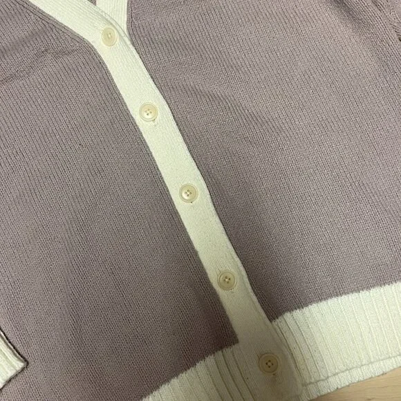 Aritzia Sunday Best Ellis Varsity Cardigan Sweater Sz M Pink - Picture 5 of 11